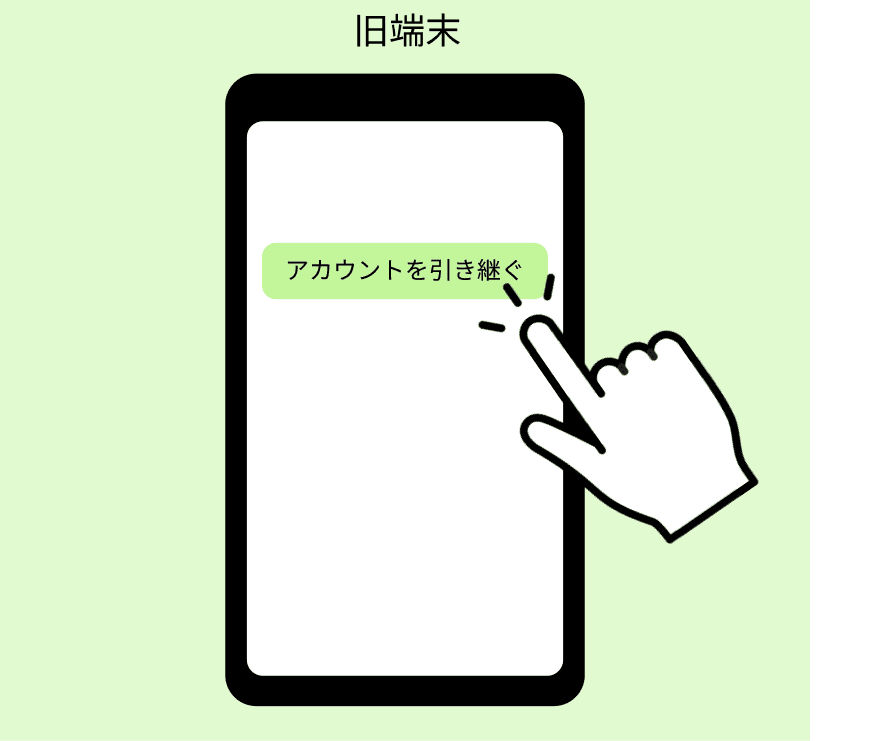 端末変更の当日に、ホーム画面の「設定」を押して「アカウント引き継ぎ」を選択し、「アカウントを引き継ぐ」をオンにする