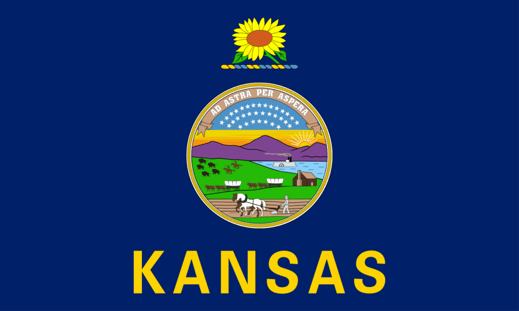 カンザス州（Kansas、KS）中西部 州旗 