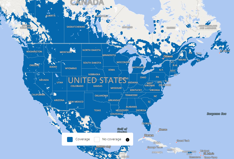 画像引用元：AT&T Maps - Wireless Coverage Map for Voice and Data Coverage from AT&T