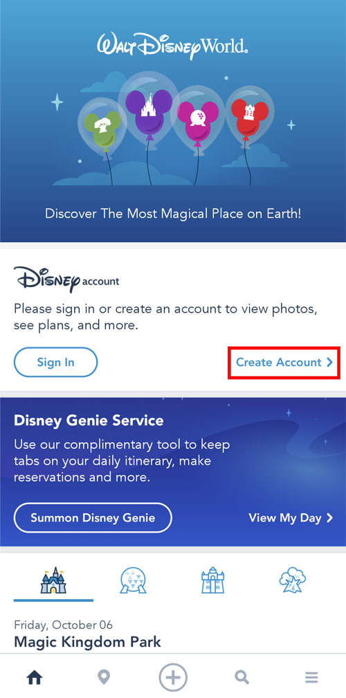 My Disney Experience アカウント作成